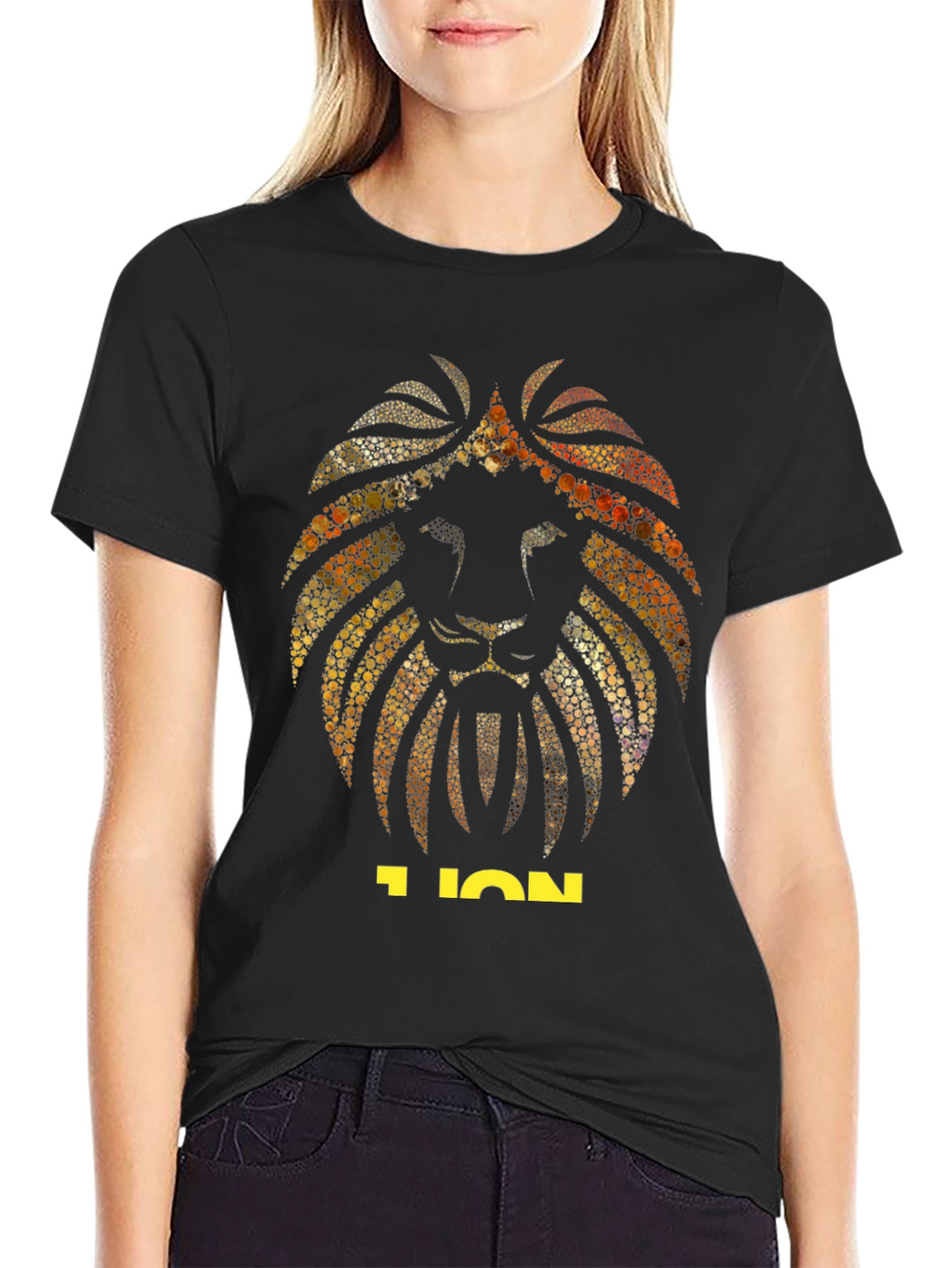 Lion Graphic Black T-Shirt - Stylish Animal Print Tee