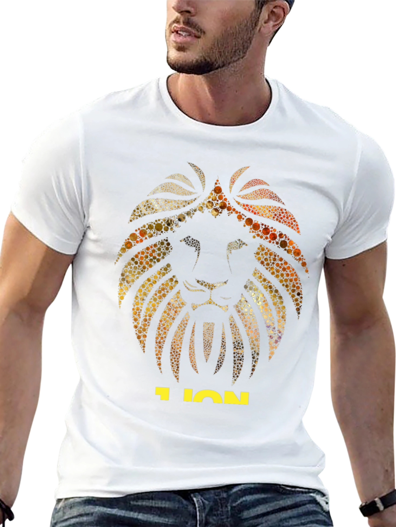 Lion Graphic Black T-Shirt - Stylish Animal Print Tee