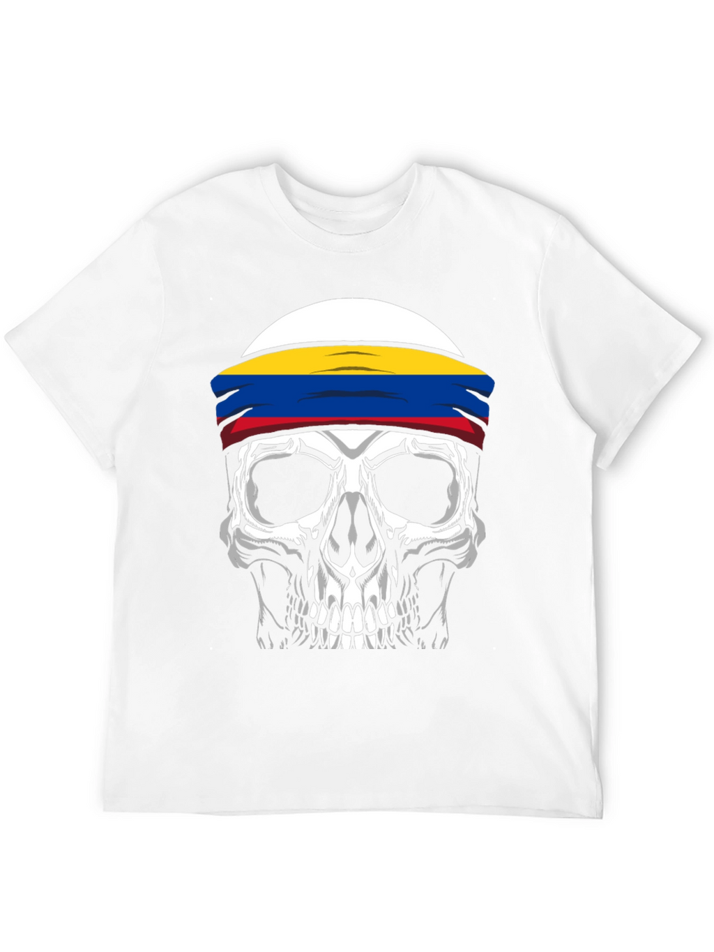Skull T-Shirt with Colombia Flag Headband