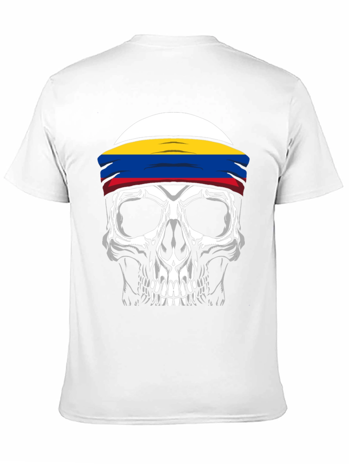 Skull T-Shirt with Colombia Flag Headband