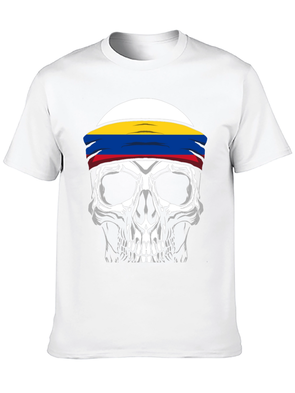 Skull T-Shirt with Colombia Flag Headband