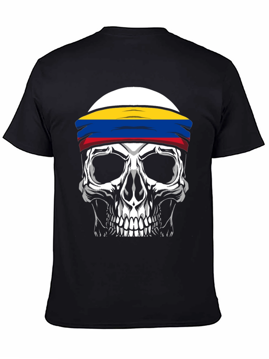 Skull T-Shirt with Colombia Flag Headband