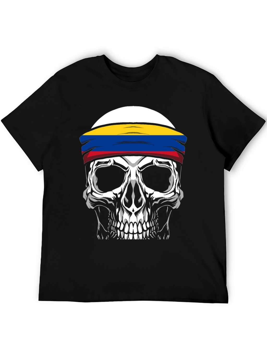 Skull T-Shirt with Colombia Flag Headband