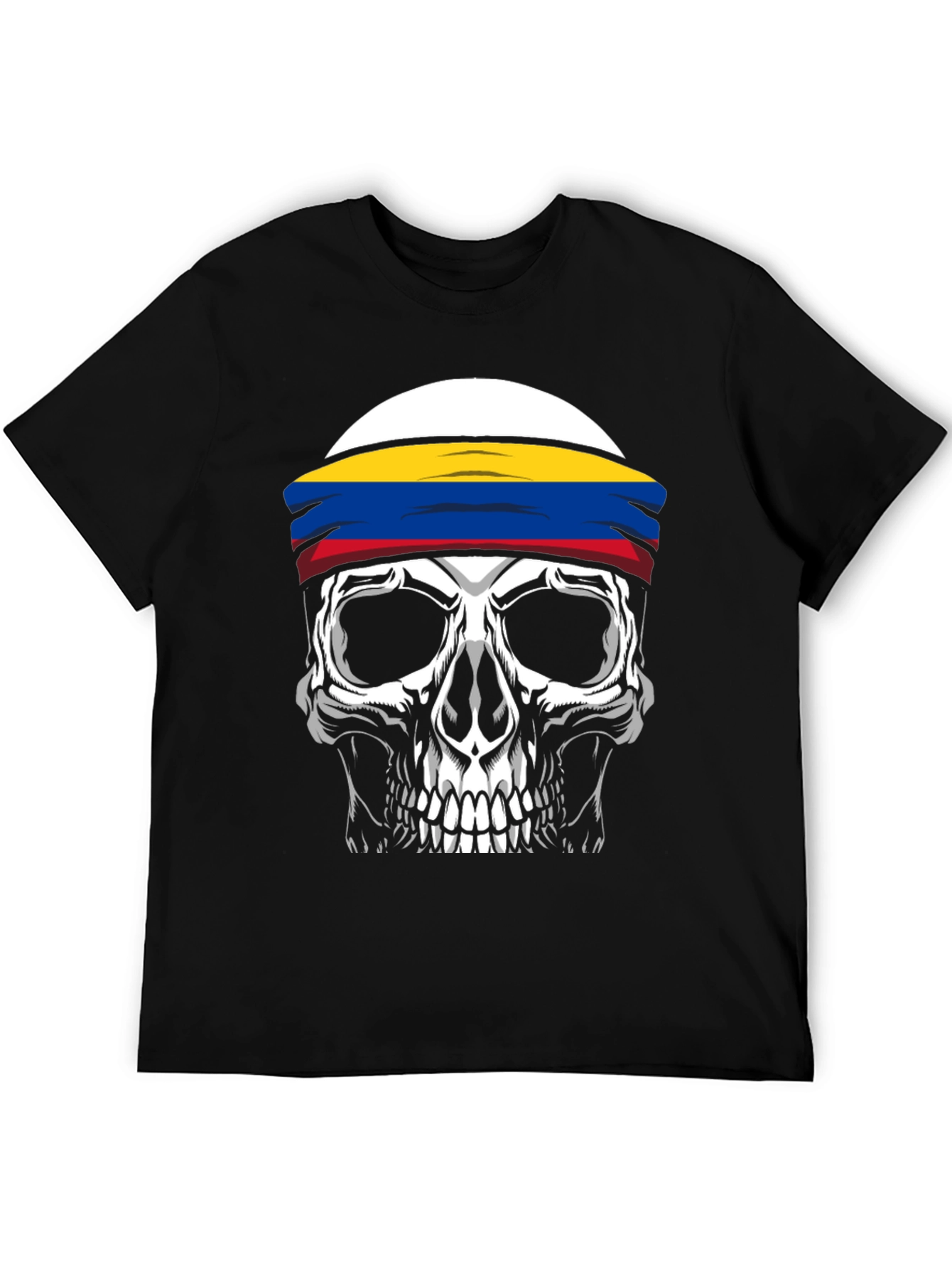 Skull T-Shirt with Colombia Flag Headband