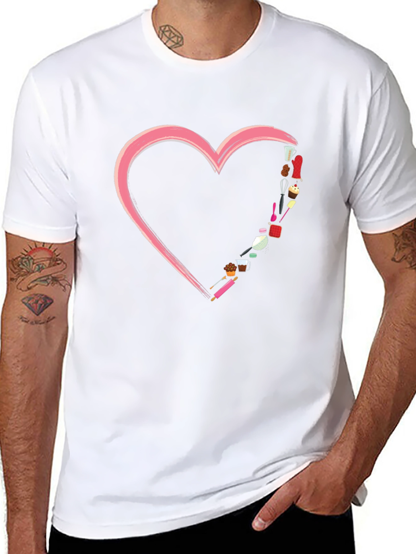 Baking Lover Heart T-Shirt - Perfect Gift for Bakers