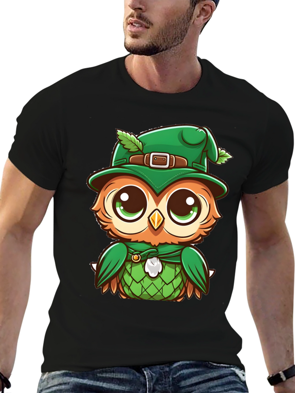 St. Patricks Day Owl T-Shirt - Lucky Cartoon Design