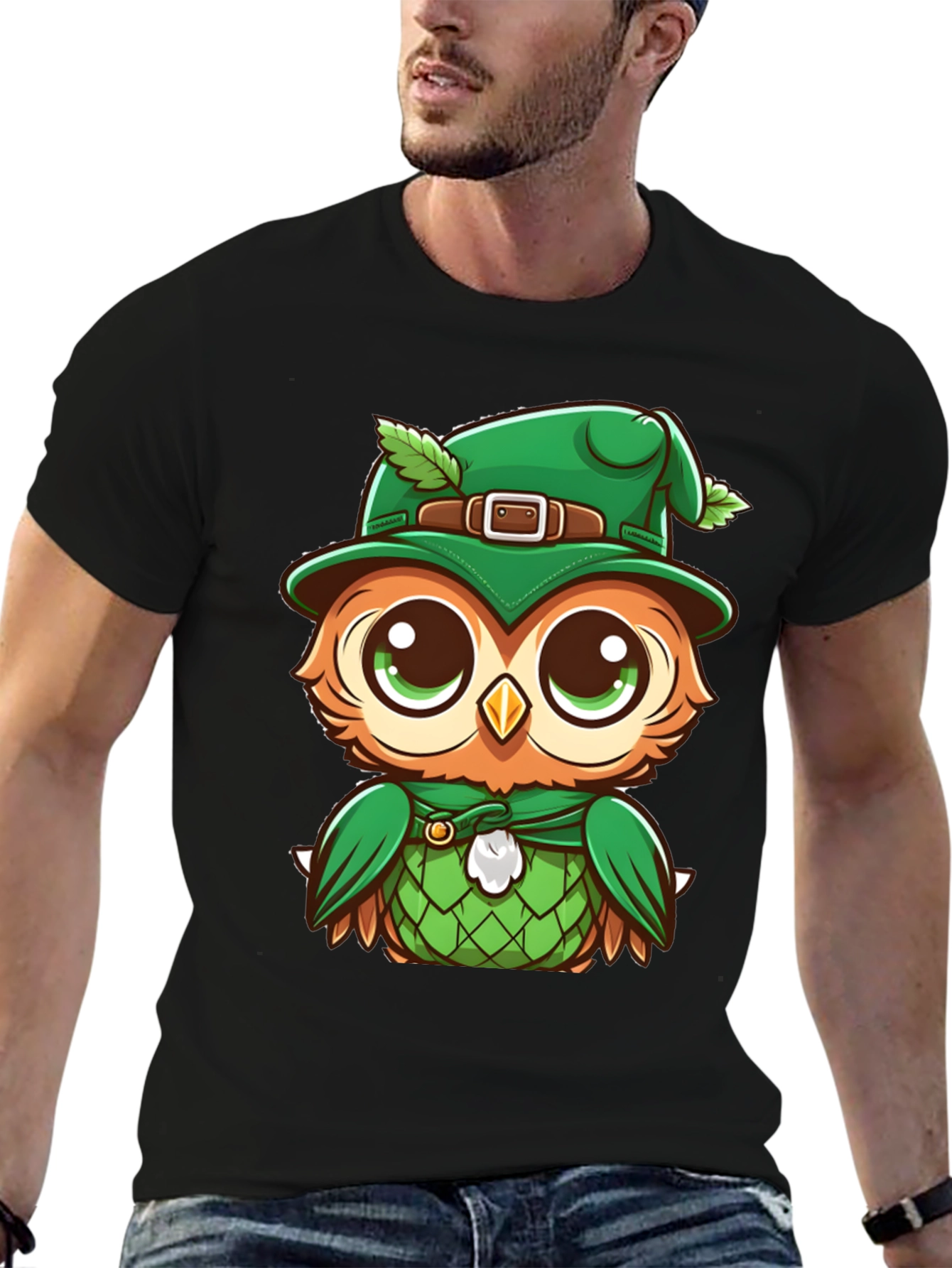 St. Patricks Day Owl T-Shirt - Lucky Cartoon Design