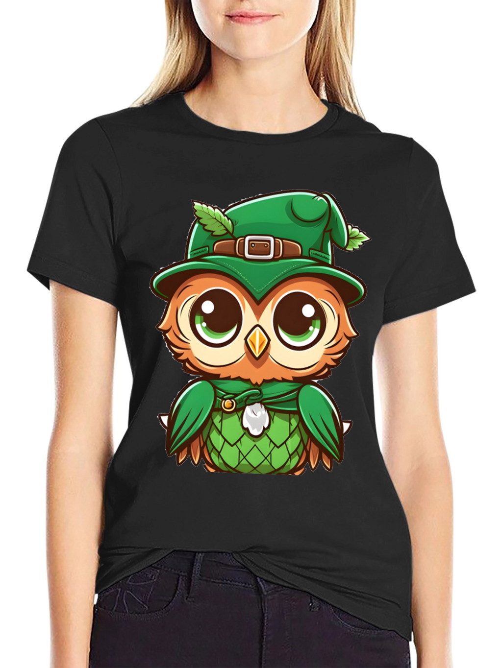 St. Patricks Day Owl T-Shirt - Lucky Cartoon Design