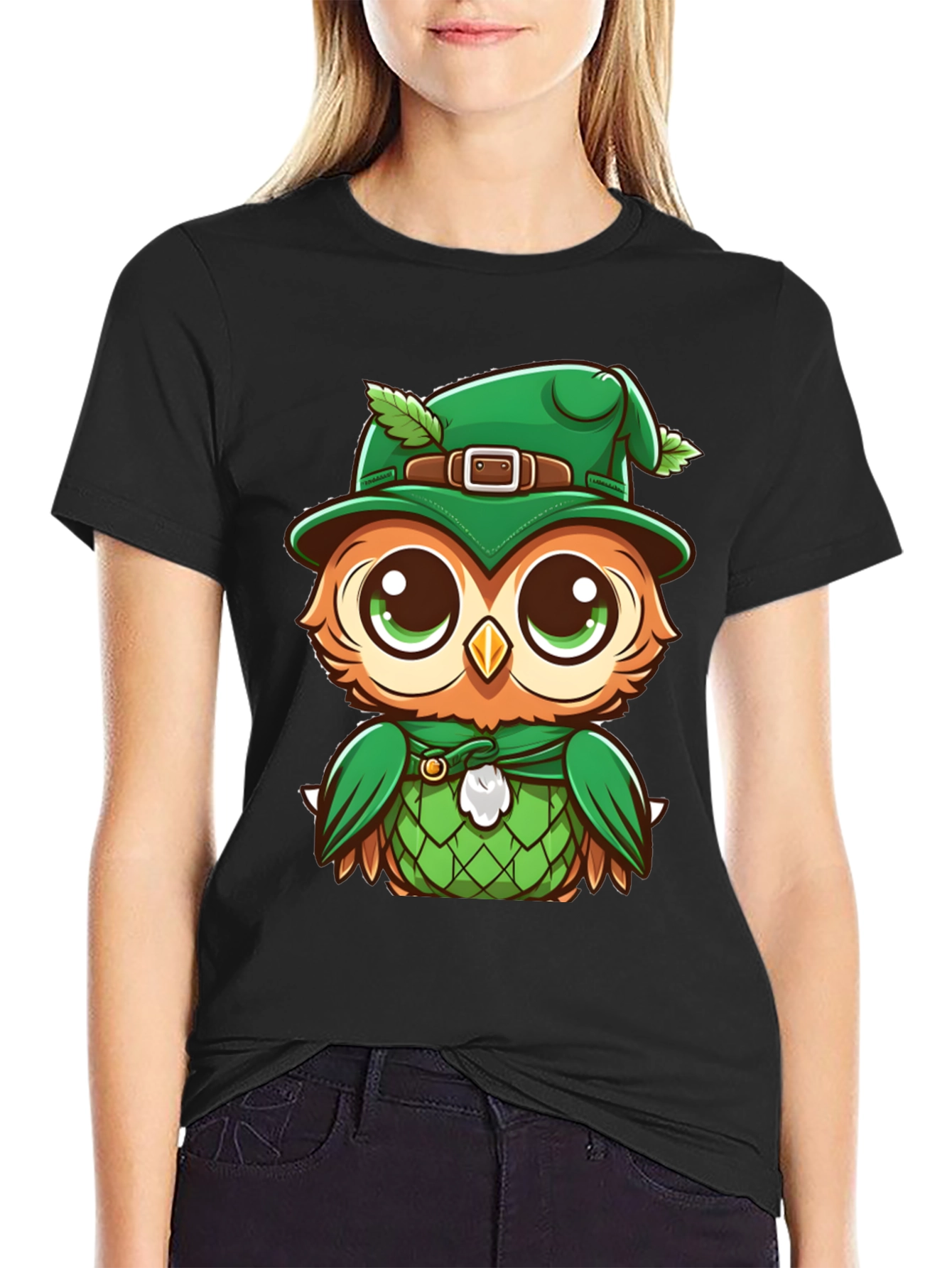 St. Patricks Day Owl T-Shirt - Lucky Cartoon Design