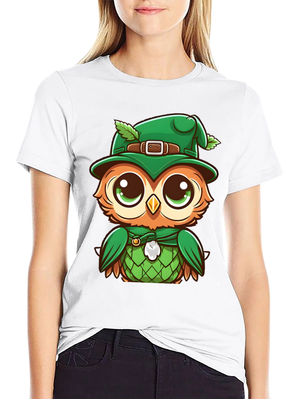 St. Patricks Day Owl T-Shirt - Lucky Cartoon Design