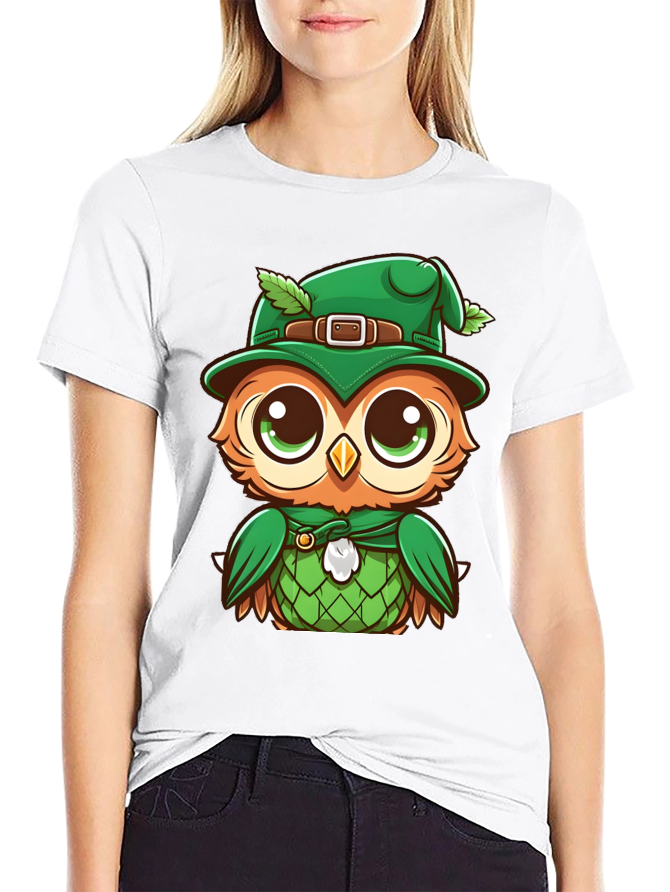 St. Patricks Day Owl T-Shirt - Lucky Cartoon Design
