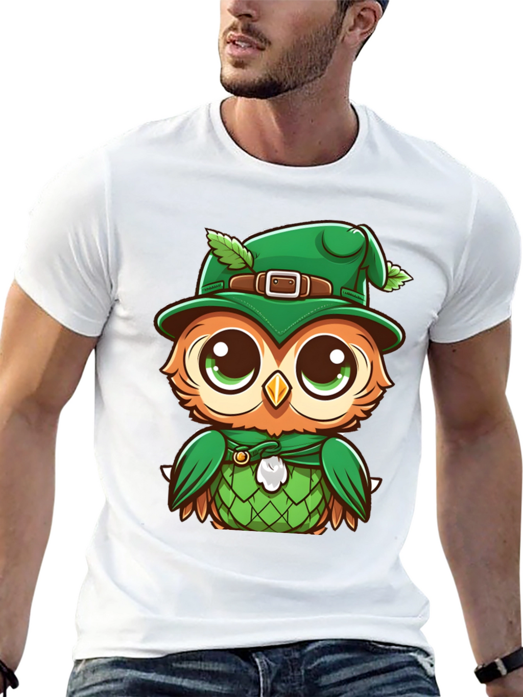St. Patricks Day Owl T-Shirt - Lucky Cartoon Design