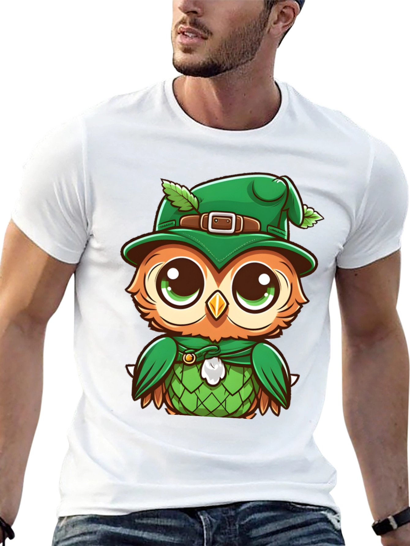St. Patricks Day Owl T-Shirt - Lucky Cartoon Design
