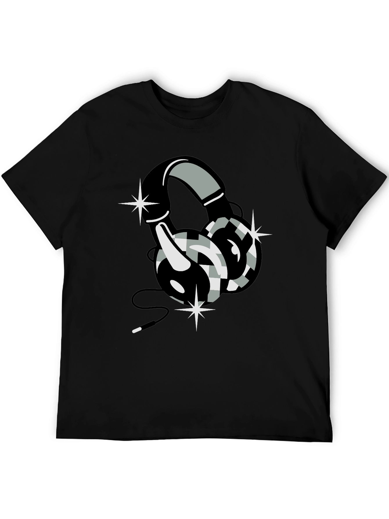 Headphone Graphic Tee - Black