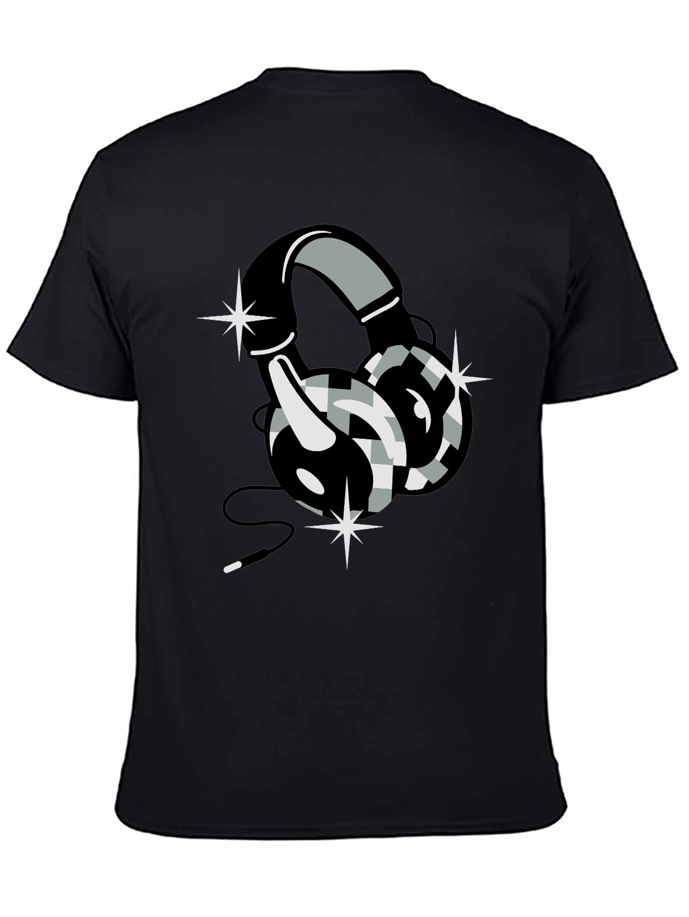 Headphone Graphic Tee - Black