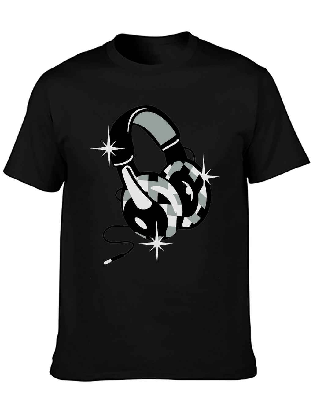Headphone Graphic Tee - Black