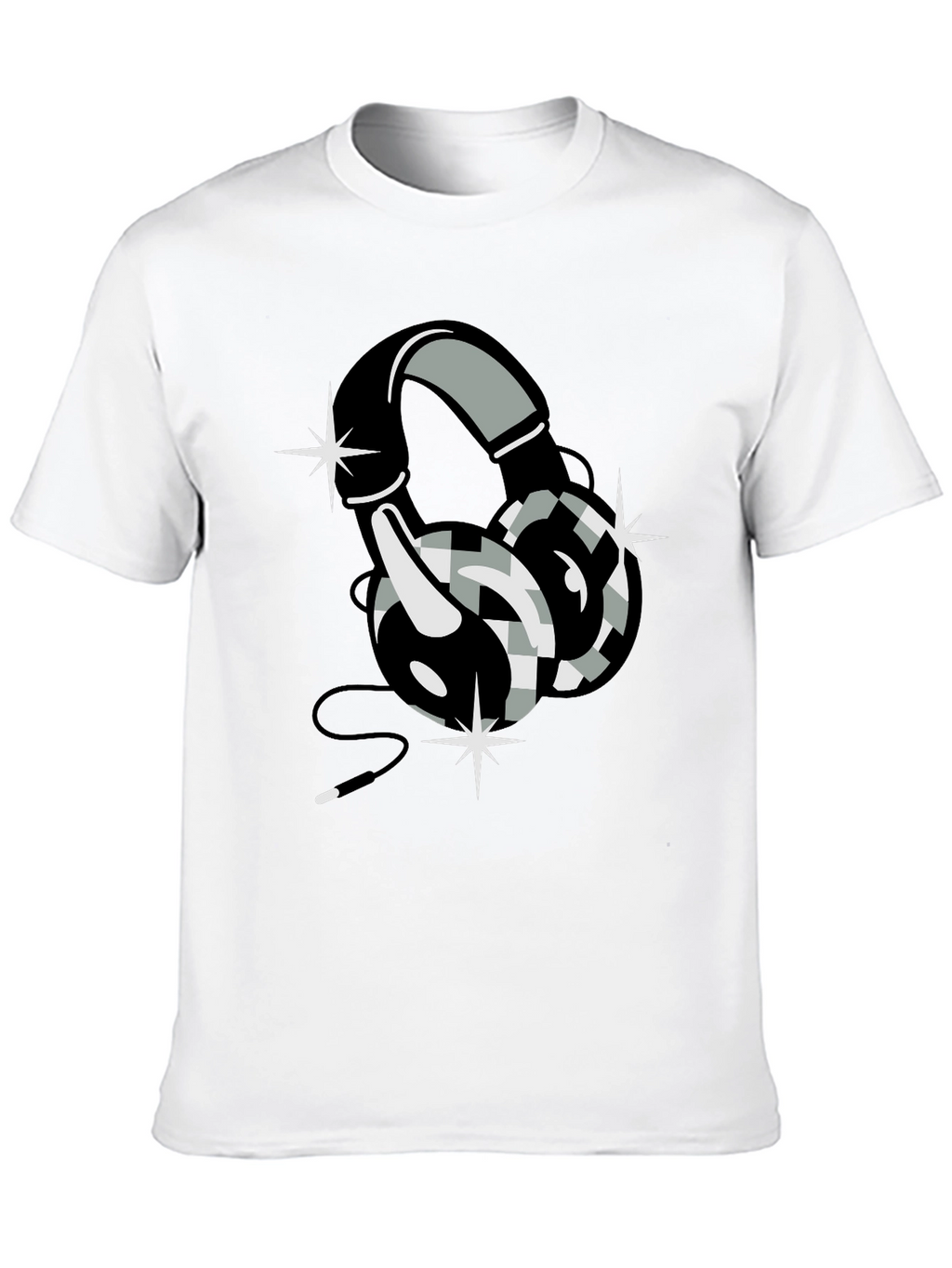 Headphone Graphic Tee - Black