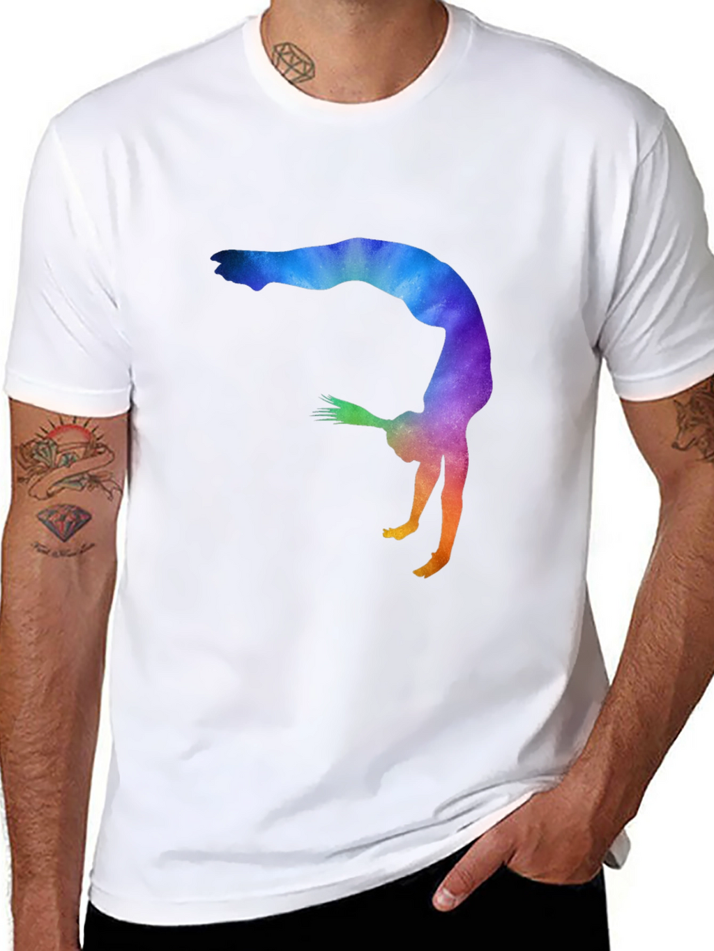 Gymnast Silhouette Graphic Tee - Black Unisex T-Shirt