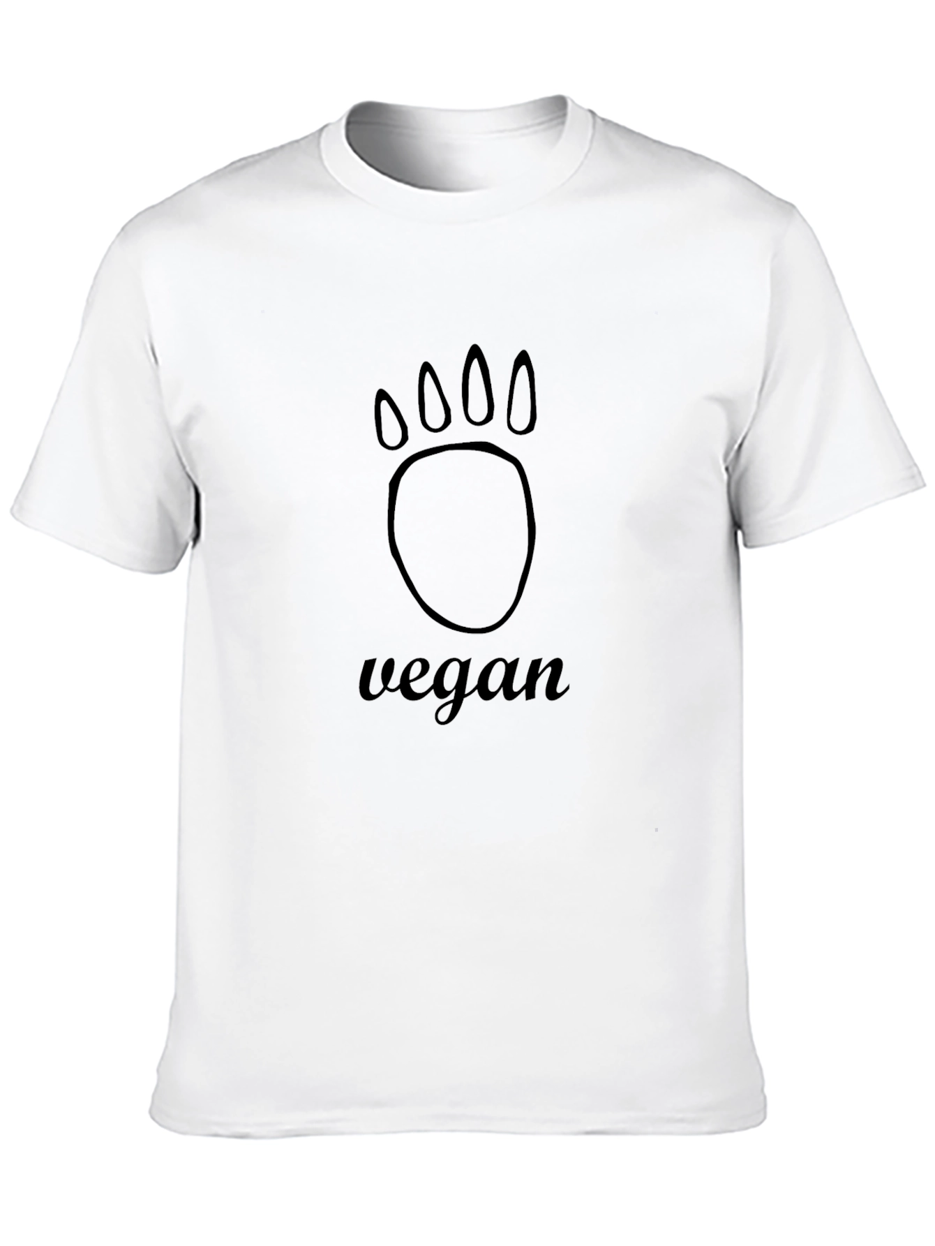 Vegan Bear Paw Print Graphic T-Shirt