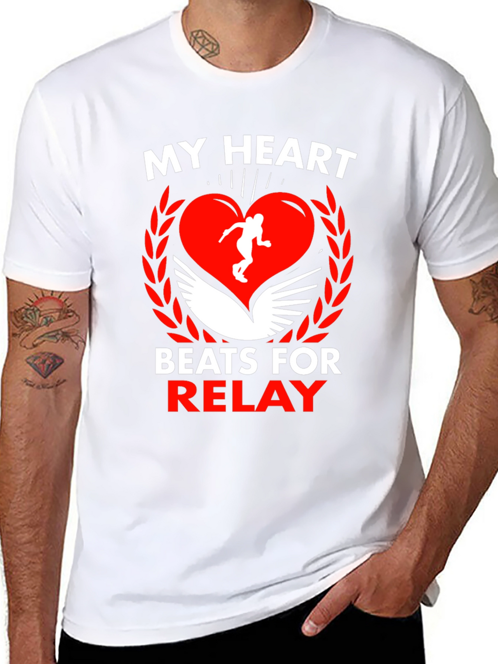 My Heart Beats for Relay Black T-Shirt