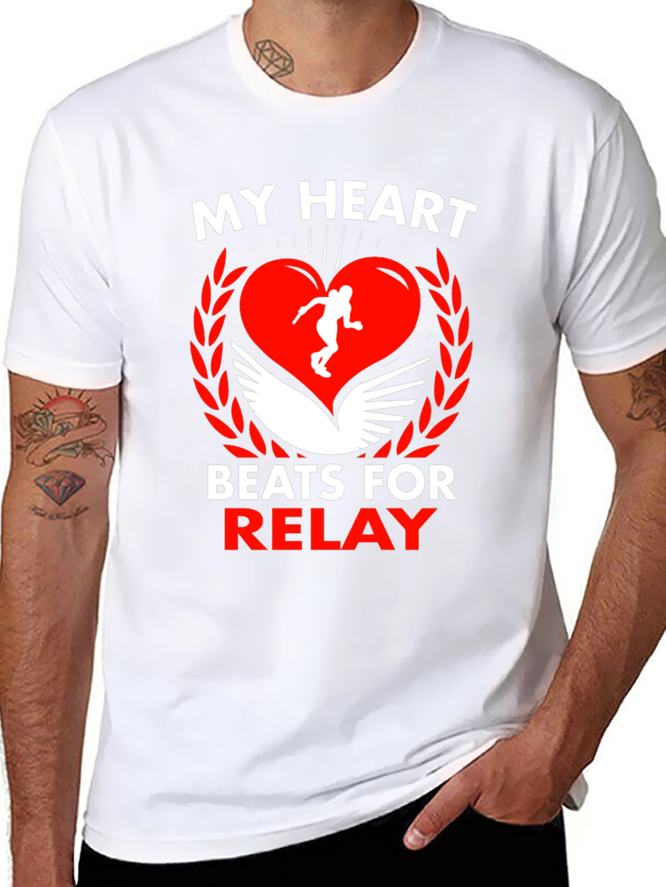 My Heart Beats for Relay Black T-Shirt