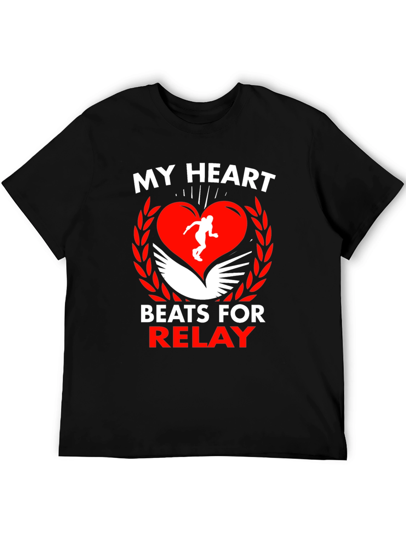 My Heart Beats for Relay Black T-Shirt
