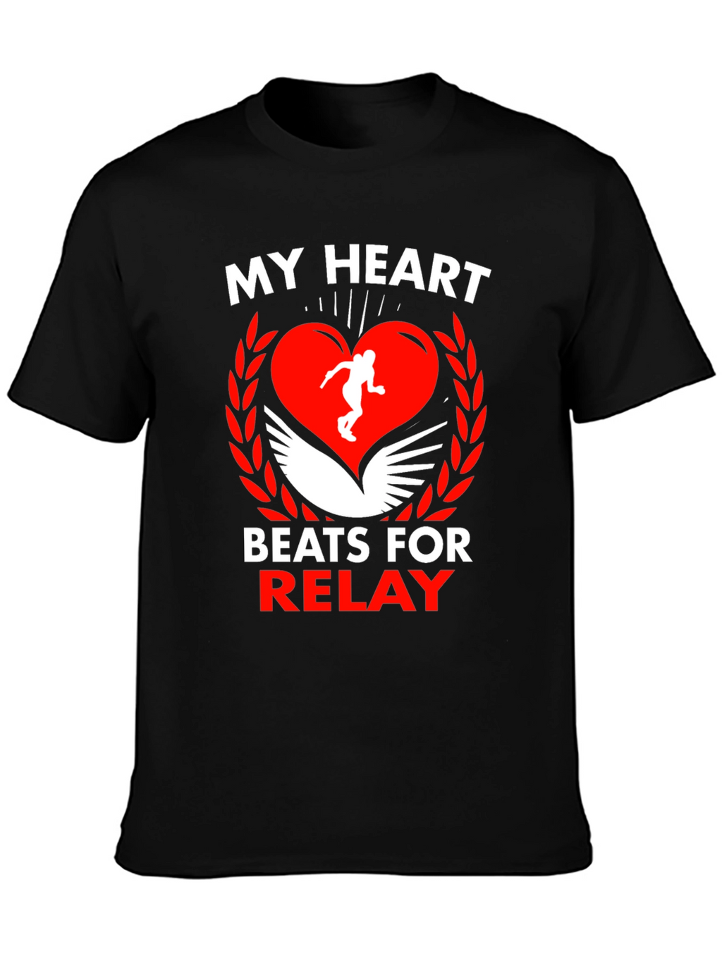 My Heart Beats for Relay Black T-Shirt