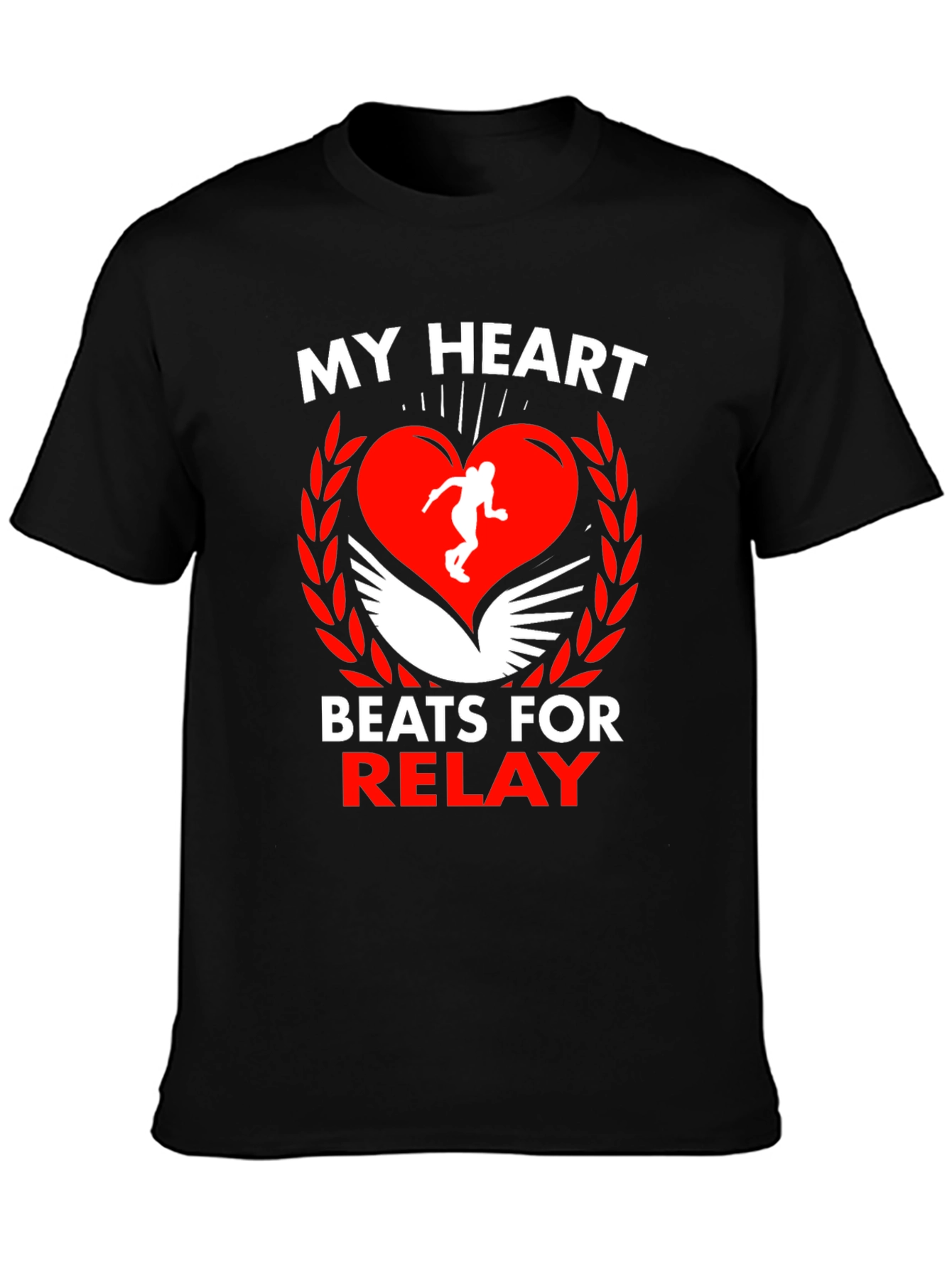 My Heart Beats for Relay Black T-Shirt