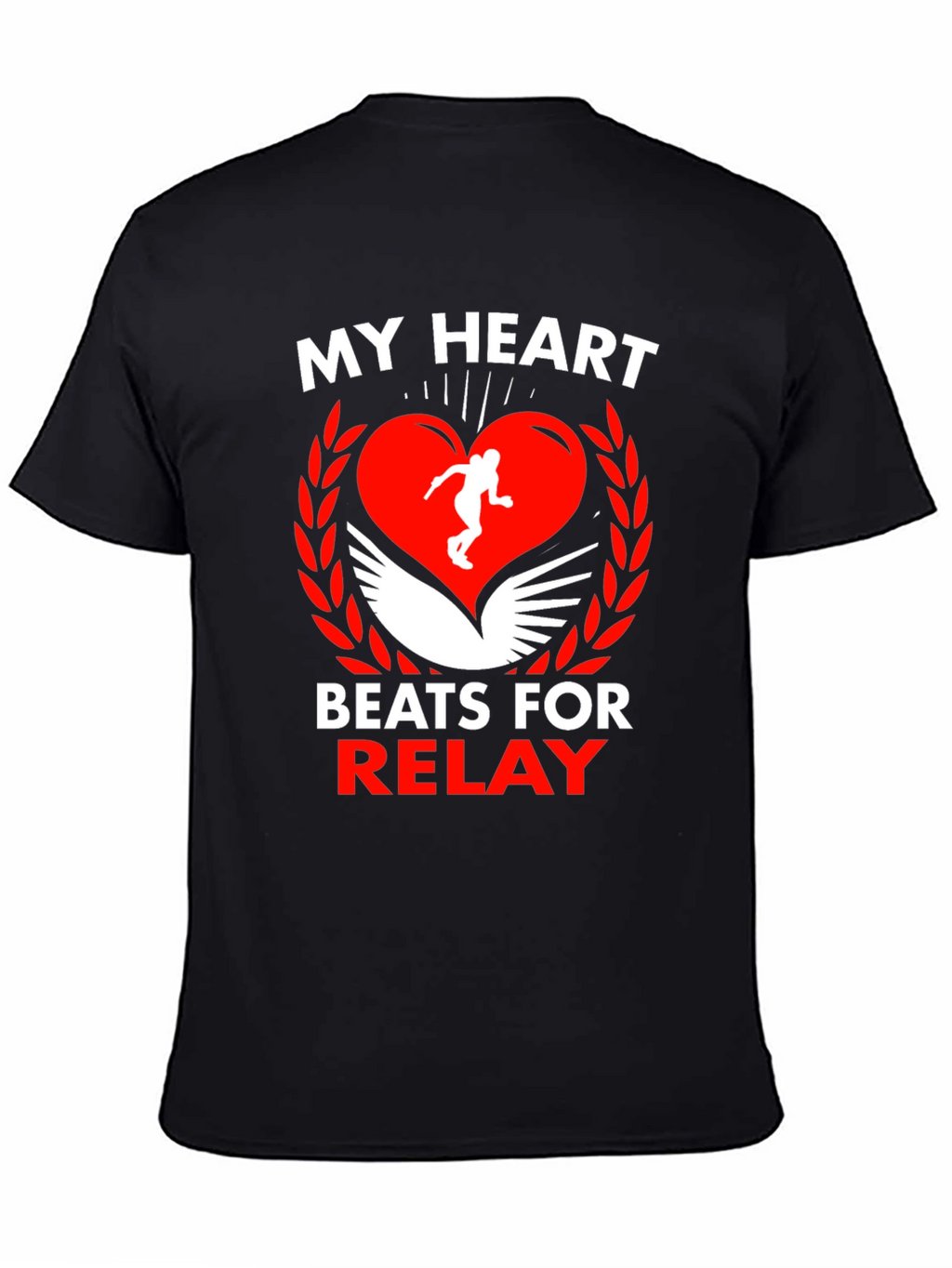 My Heart Beats for Relay Black T-Shirt