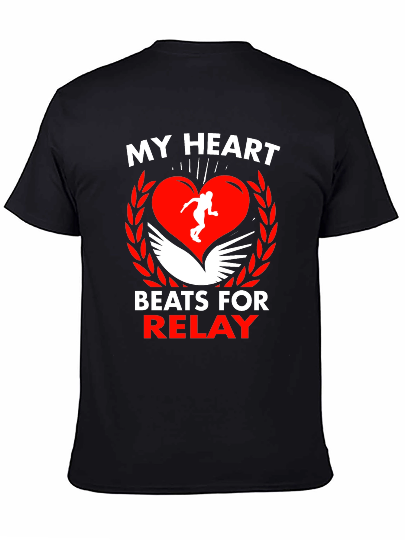 My Heart Beats for Relay Black T-Shirt