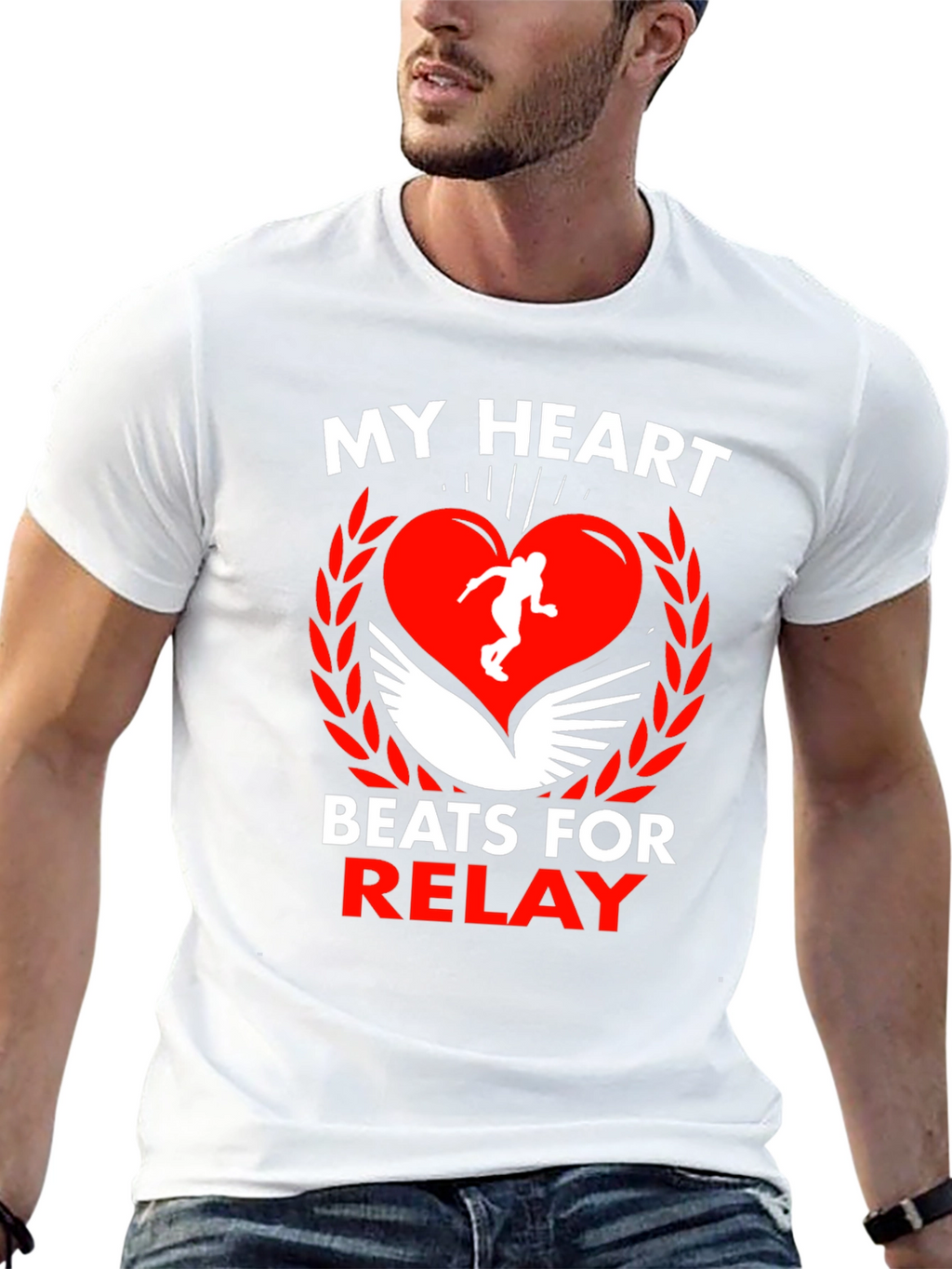 My Heart Beats for Relay Black T-Shirt