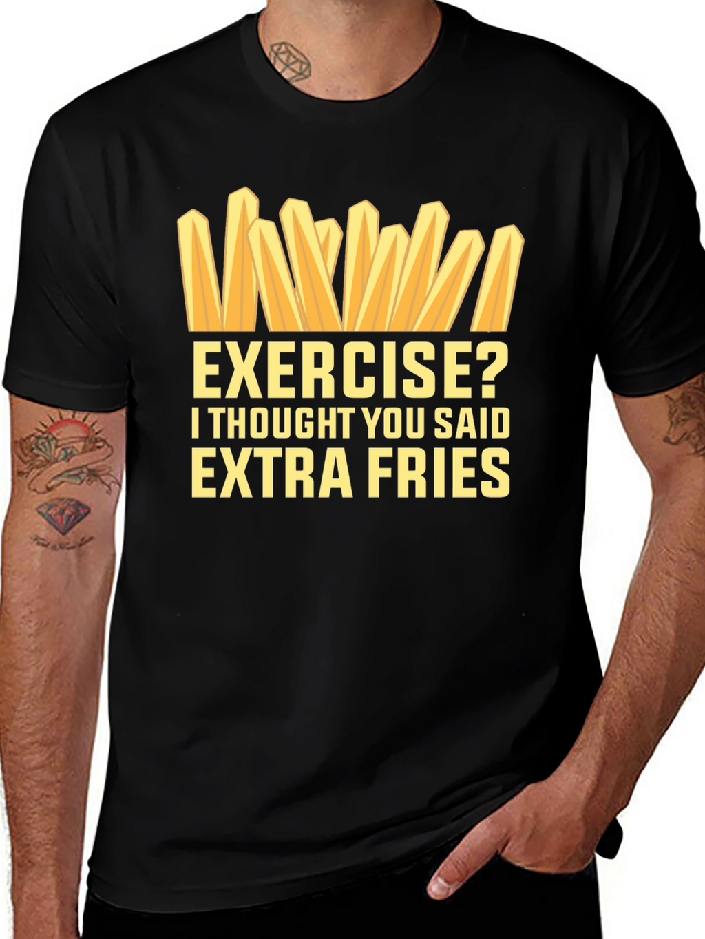 Extra Fries Graphic T-Shirt - Funny Foodie Tee
