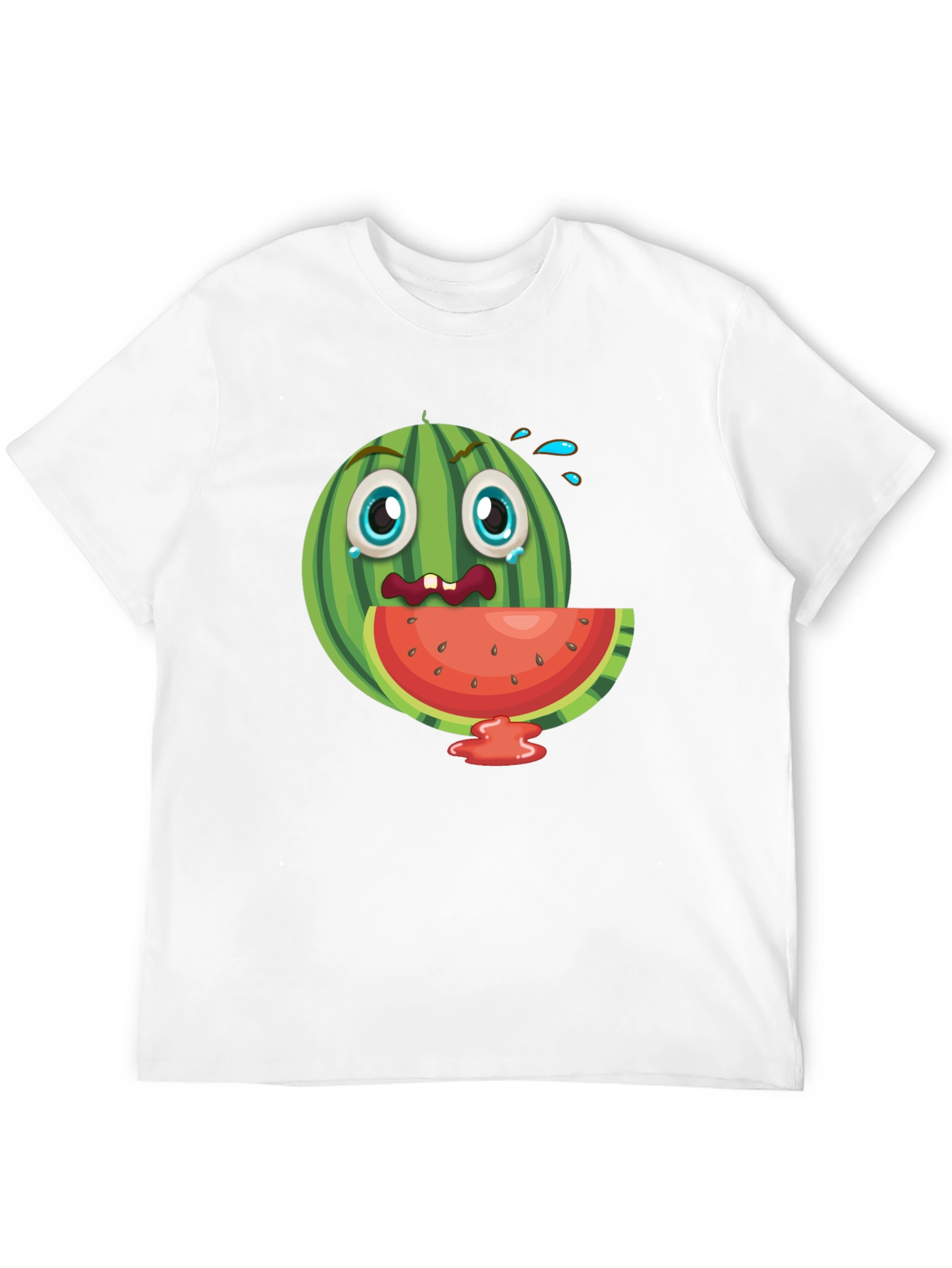 Funny Watermelon Graphic Black T-Shirt