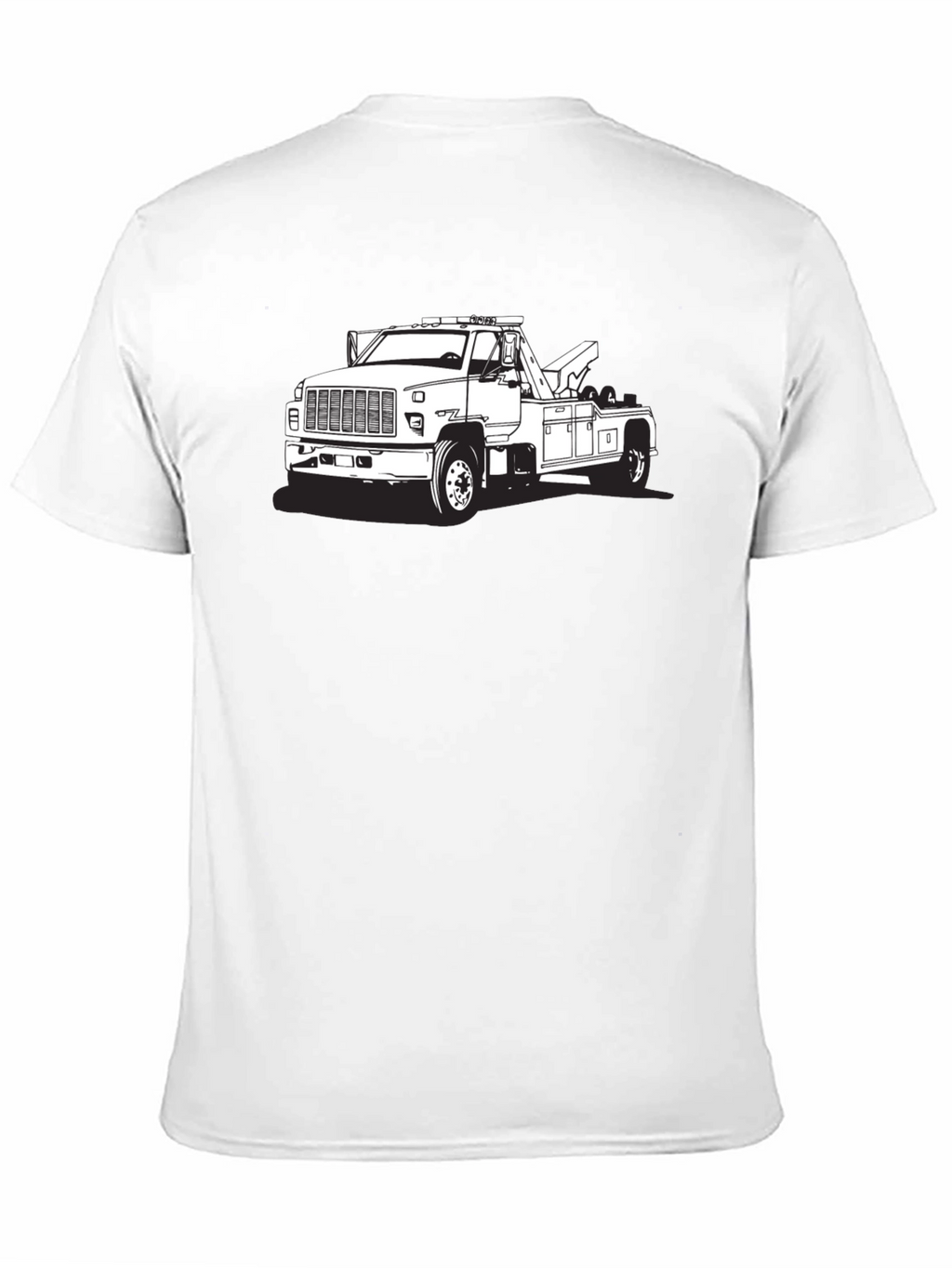 Tow Truck Graphic Tee - Black Cotton Blend