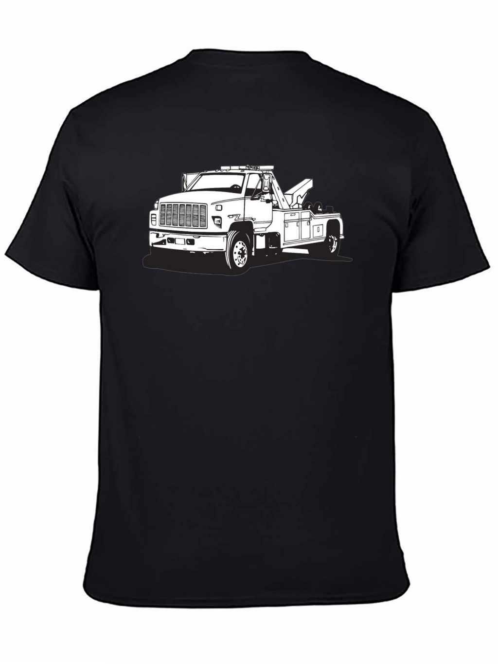 Tow Truck Graphic Tee - Black Cotton Blend