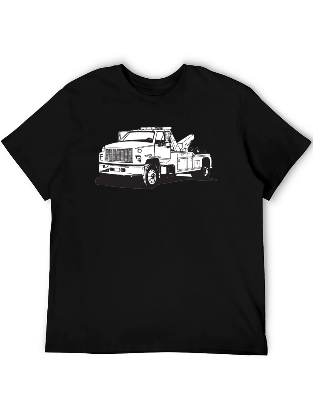 Tow Truck Graphic Tee - Black Cotton Blend