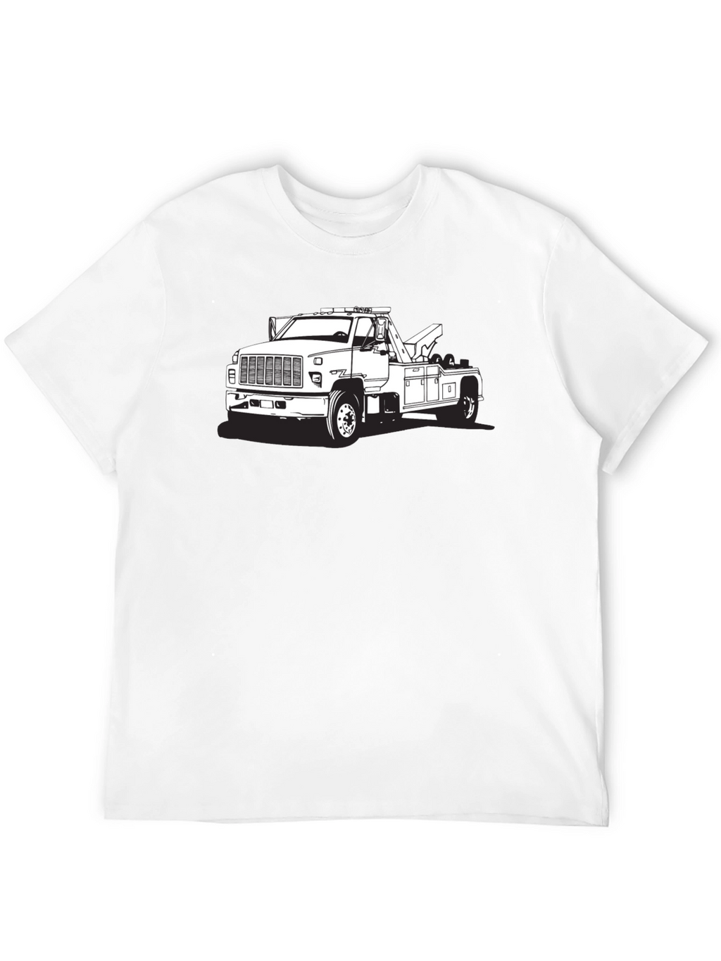 Tow Truck Graphic Tee - Black Cotton Blend