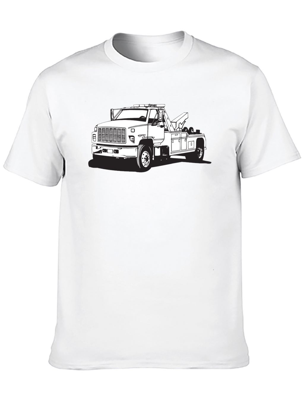 Tow Truck Graphic Tee - Black Cotton Blend