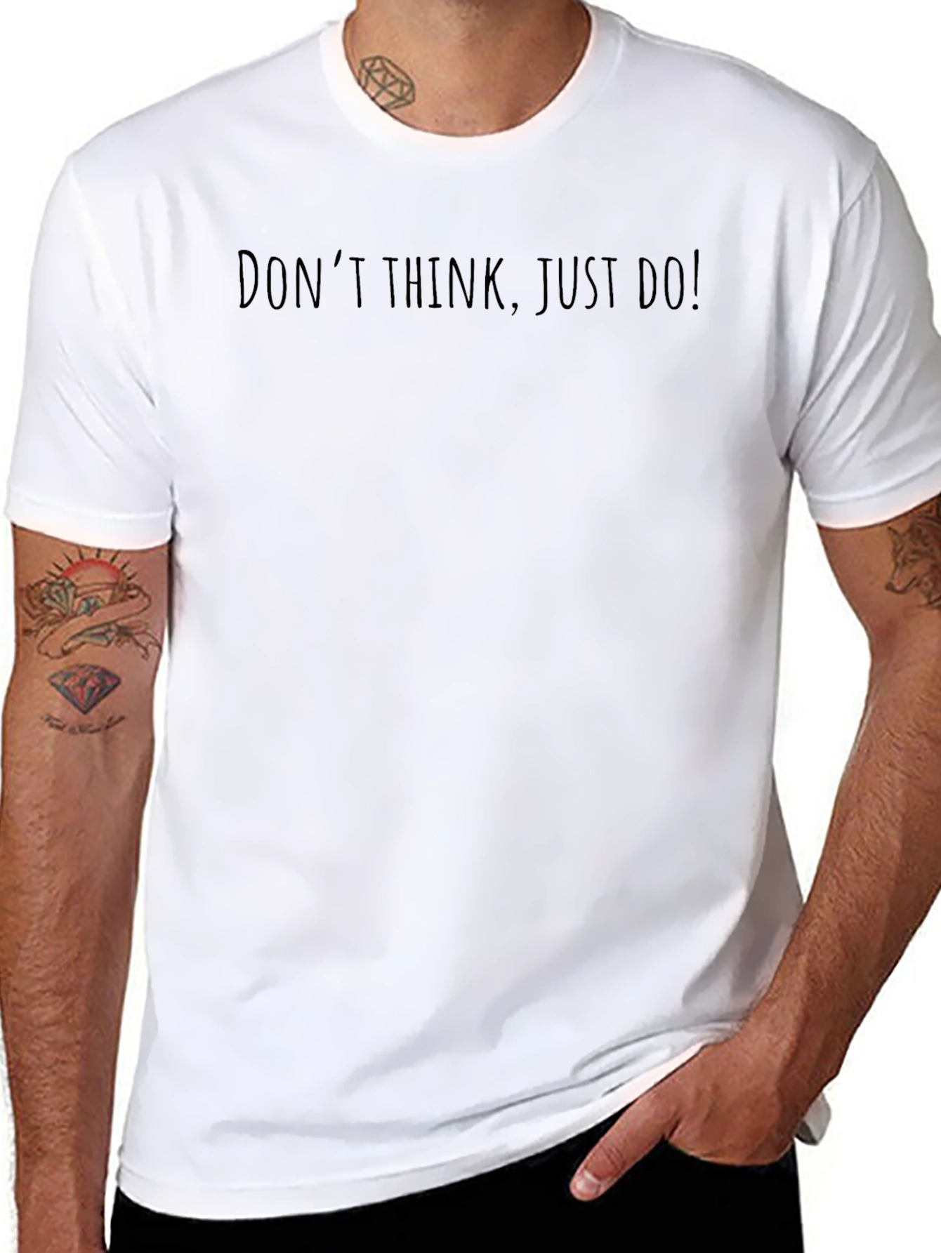 Mens Black T-Shirt - Dont Think Just Do!