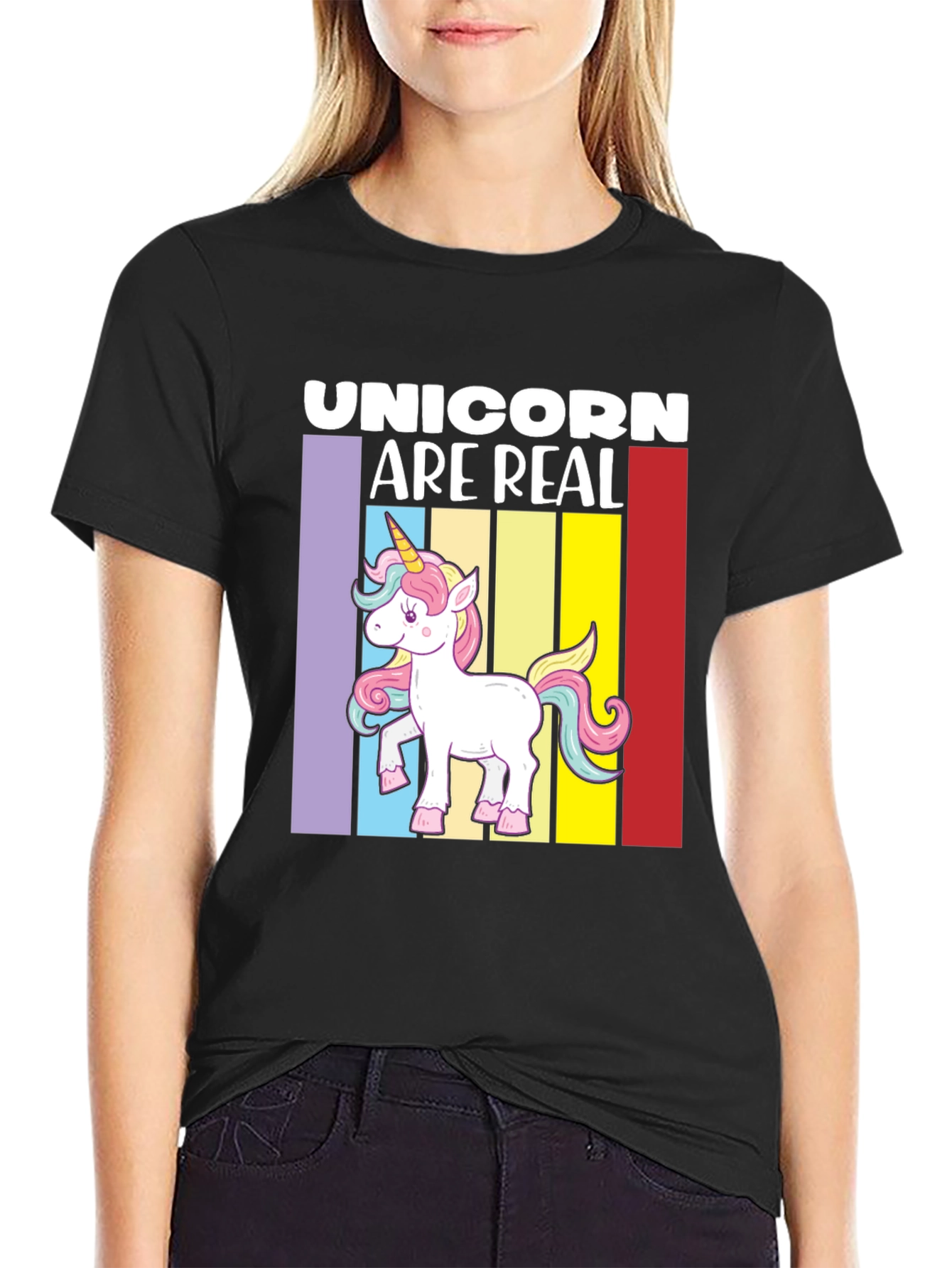 Unicorn Are Real Graphic Tee - Black