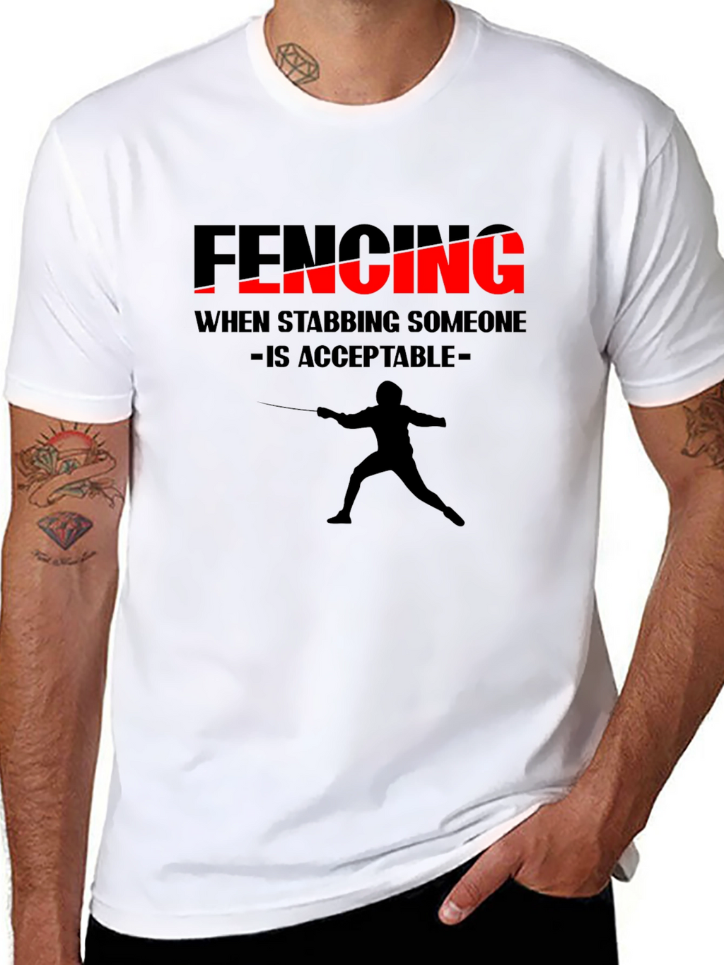 Fencing Humor Tee - When Stabbing is Acceptable