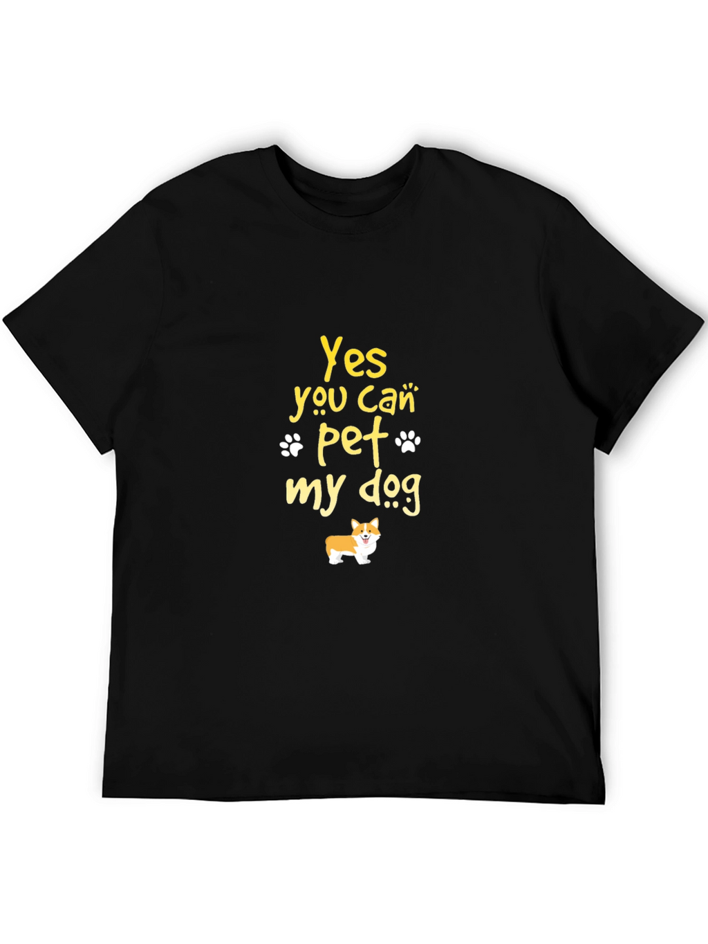 Yes You Can Pet My Dog Black T-Shirt