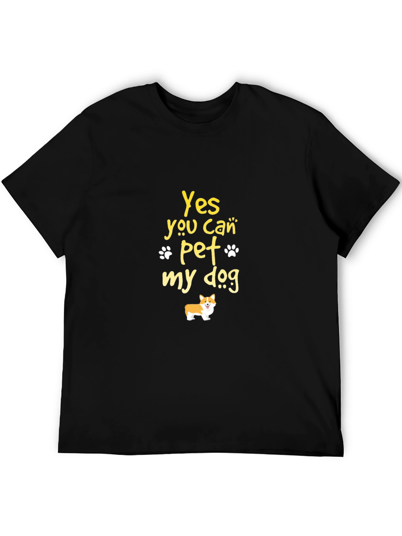 Yes You Can Pet My Dog Black T-Shirt
