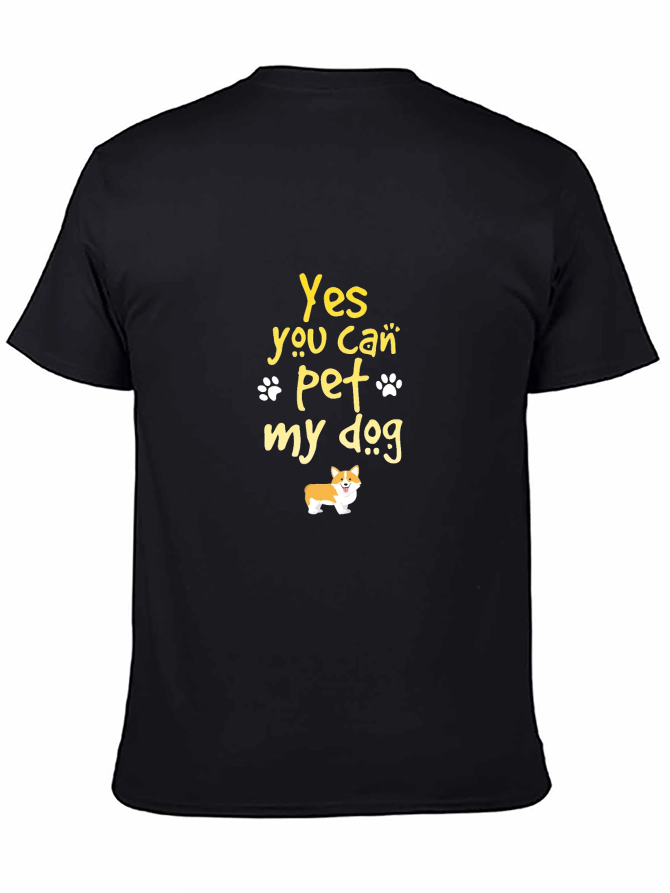 Yes You Can Pet My Dog Black T-Shirt