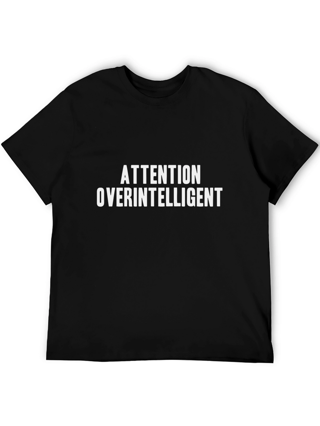 Attention Overintelligent Graphic Tee - Black