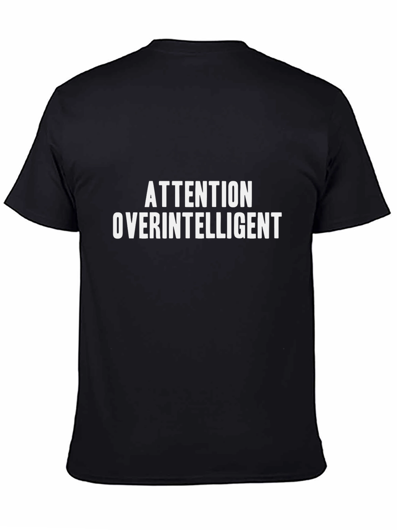 Attention Overintelligent Graphic Tee - Black