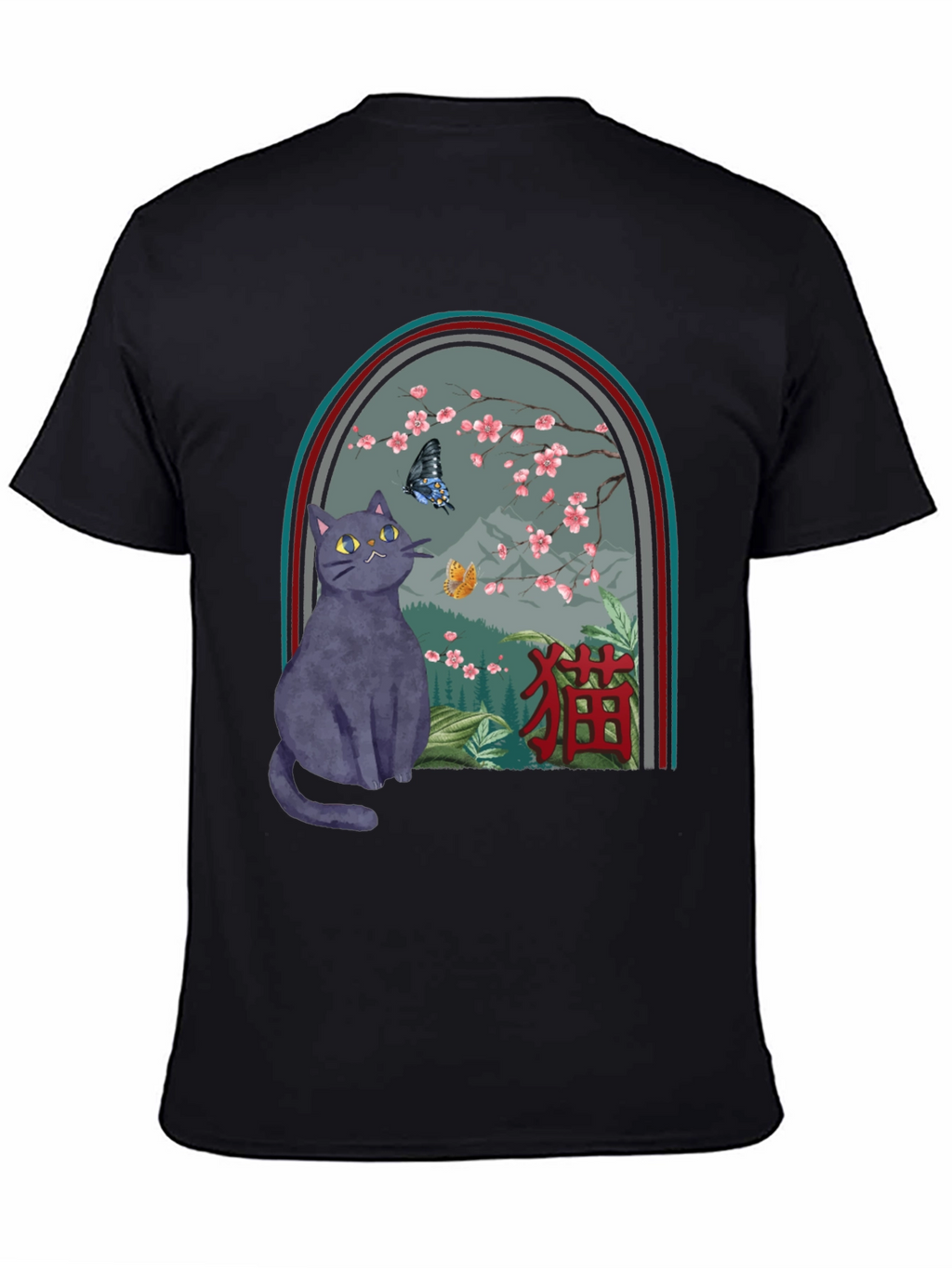Cat & Butterfly Graphic Tee