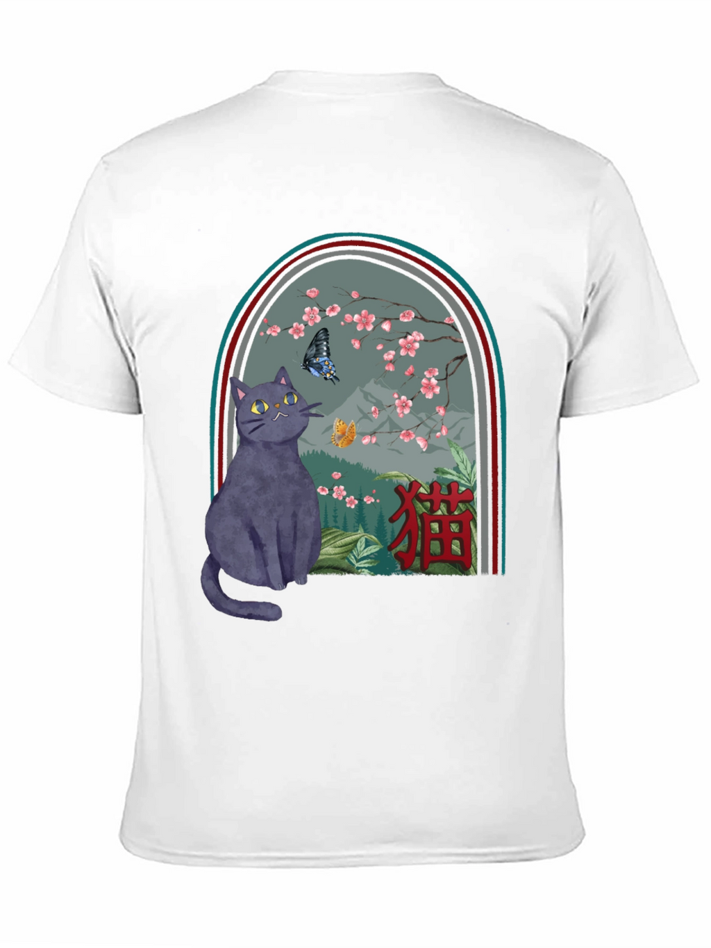Cat & Butterfly Graphic Tee