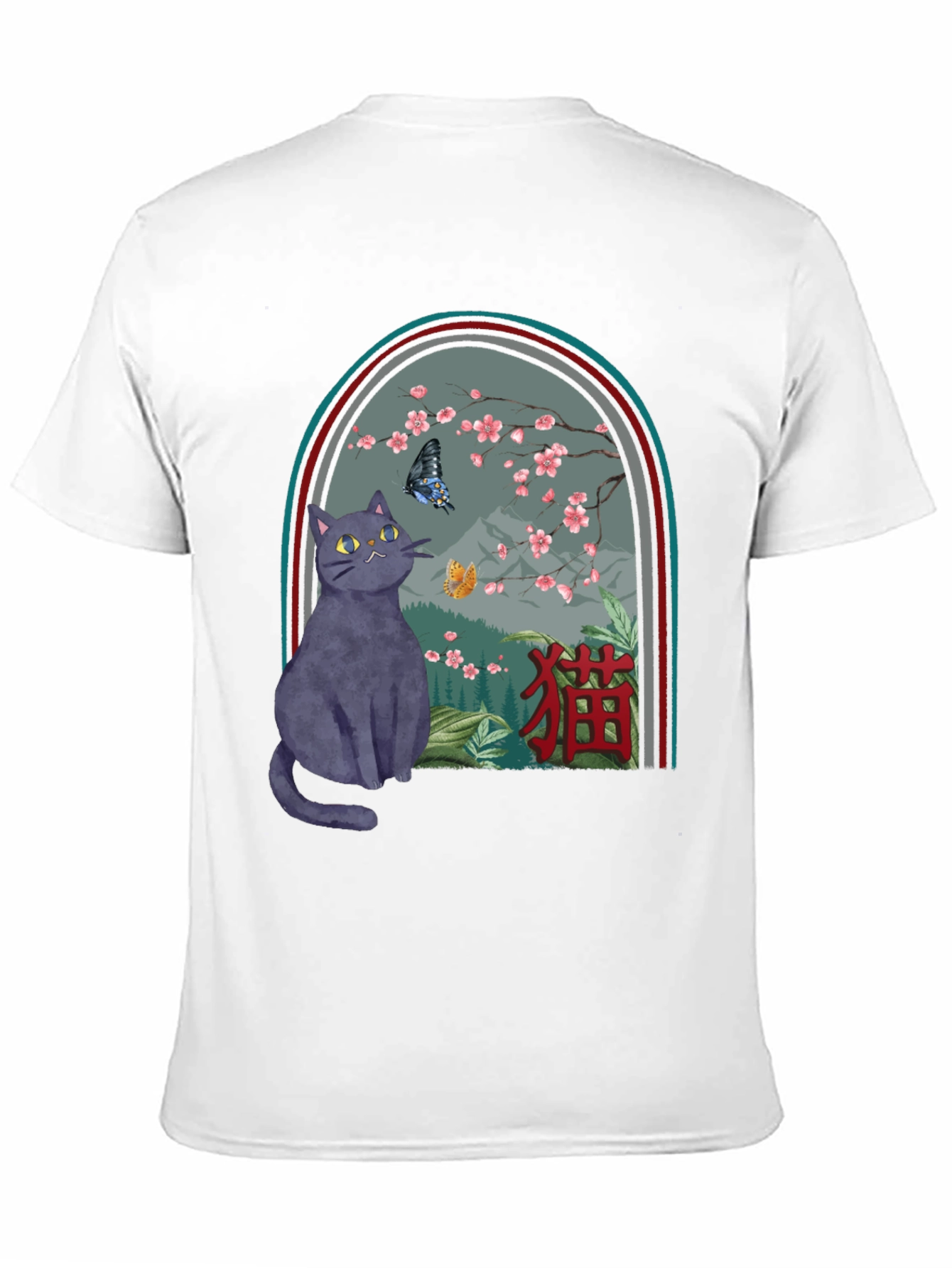 Cat & Butterfly Graphic Tee