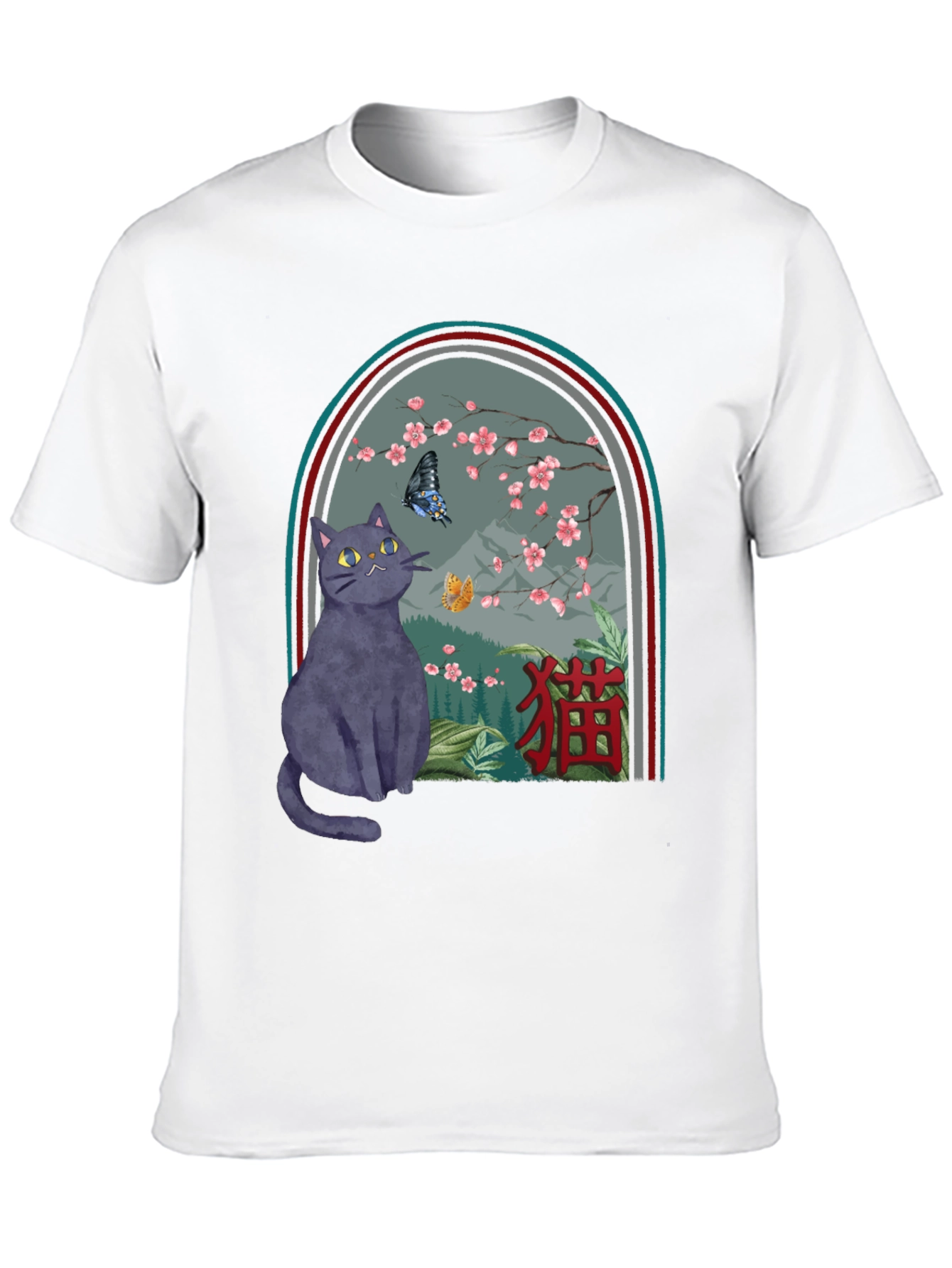 Cat & Butterfly Graphic Tee